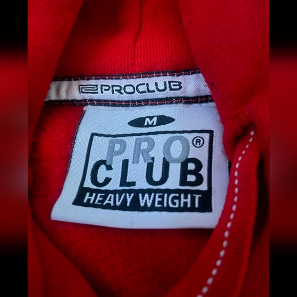 Pro Club Red Hoodie Zip Up Jacket/ Sweatshirt. Size Medium - Picture 2 of 2
